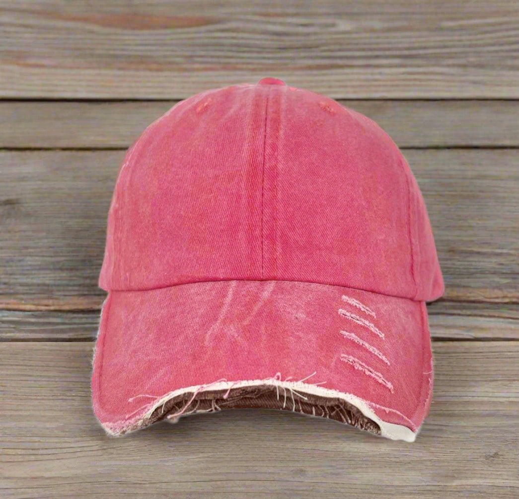 GIRLS Distressed Caps - Premium baseball cap from GRACE+EMMA by Southern Grace - Just $8.95! Shop now at Pat's Monograms