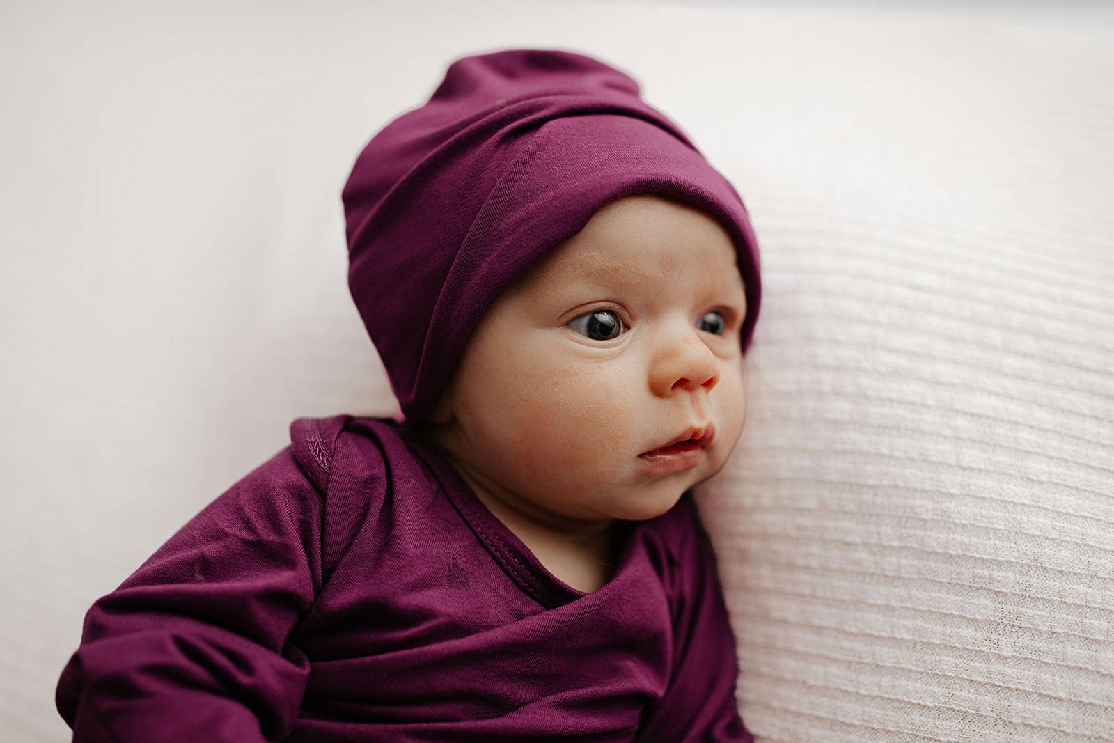 Knotted Newborn Baby Gown Plum Purple - Premium baby and Toddler Outfits from Three Little Tots - Just $26.95! Shop now at Pat's Monograms
