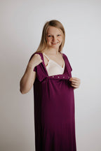 Plum Purple Maternity Labor and Delivery/ Nursing Gown - Premium nursing & Feeding from Three Little Tots - Just $36.95! Shop now at Pat's Monograms