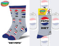 Diet Pepsi - Mens Crew Folded - Premium socks from Crazy Socks - Just $8! Shop now at Pat's Monograms
