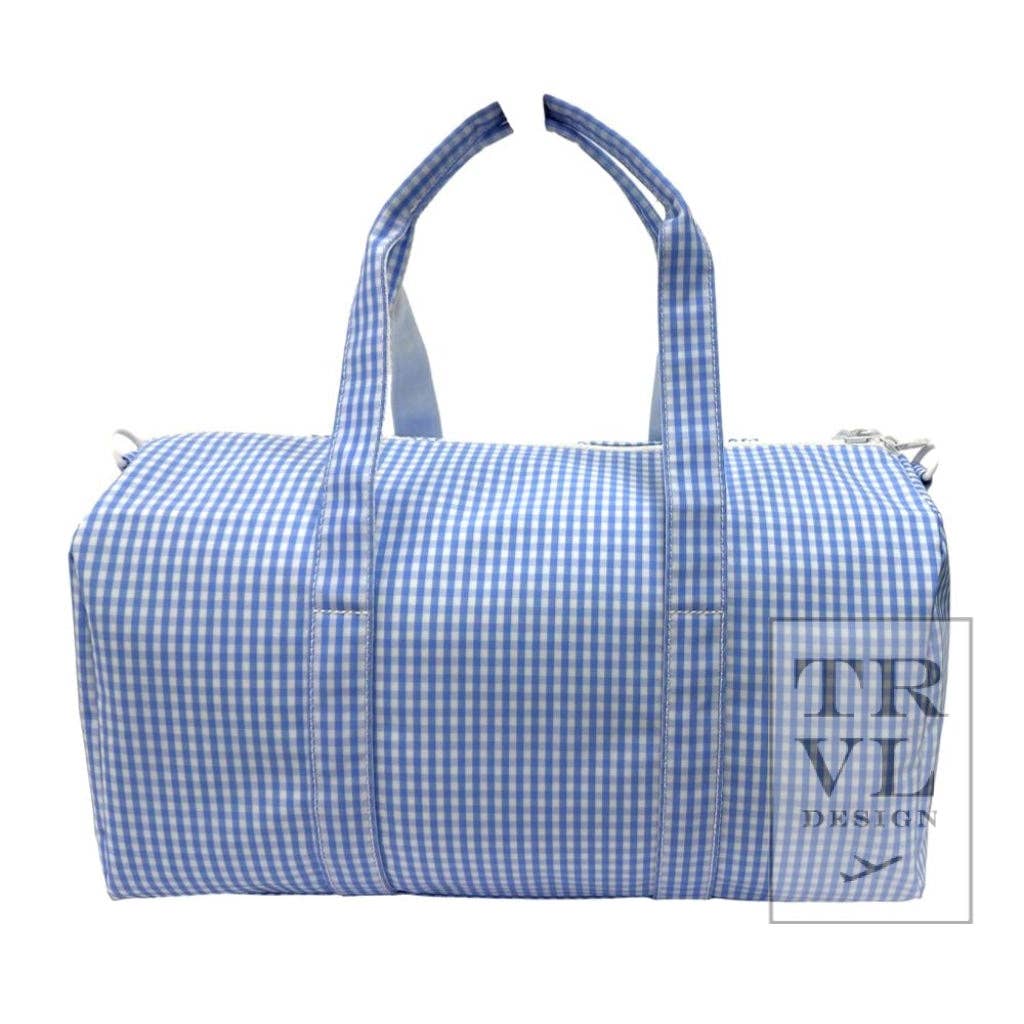 Weekender - Gingham Sky Duffel Bag - Premium Duffel Bags from TRVL Design - Just $64.95! Shop now at Pat's Monograms
