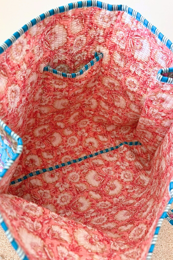 Beck Bright Blue Floral Tote Bag - Premium Bags and Totes from Nash Grey - Just $38.95! Shop now at Pat's Monograms