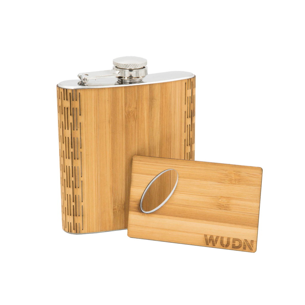 6 oz. Wooden Hip Flask & Matching Credit Card Bottle Opener - Premium Flask from WUDN Handcrafted - Just $35.95! Shop now at Pat's Monograms