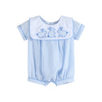 Blue Stripe Bunny Romper - Premium Baby & Toddler Outfits from Lil Cactus - Just $38.95! Shop now at Pat's Monograms