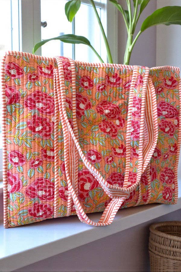 Golden Hour Pink Floral Tote Bag - Premium Bags and Totes from Nash Grey - Just $38.95! Shop now at Pat's Monograms