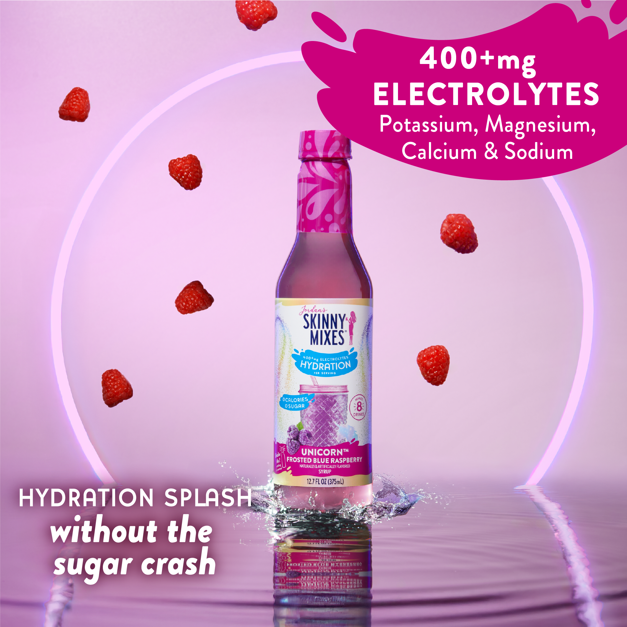 Sugar Free Unicorn Hydration Syrup with Electrolytes 375 ml - Premium drink mix from Jordan's Skinny Mixes - Just $7.95! Shop now at Pat's Monograms