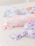 SoftSnooze™ Baby Girls Bamboo Viscose Periwinkle Butterfly Garden Ruffle Knotted Sleep Gown & Bow Hat Set - Premium Baby Sleepwear from RuffleButts + RuggedButts - Just $42.95! Shop now at Pat's Monograms