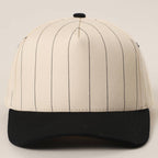 Two-Tone Pinstripe Canvas Trucker Hat - Premium  from Fashion City - Just $15! Shop now at Pat's Monograms