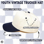 Kids Two Tone Vintage Cap - Navy/Beige - Premium Trucker Cap from Funky Junque - Just $15.95! Shop now at Pat's Monograms