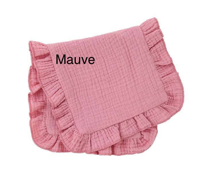Muslin Ruffle Burp - Baby Gift, Shower Gift, Newborn - Premium Baby Accessories from Zsa Zsa & LoLLi Monogram Blanks - Just $9.95! Shop now at Pat's Monograms