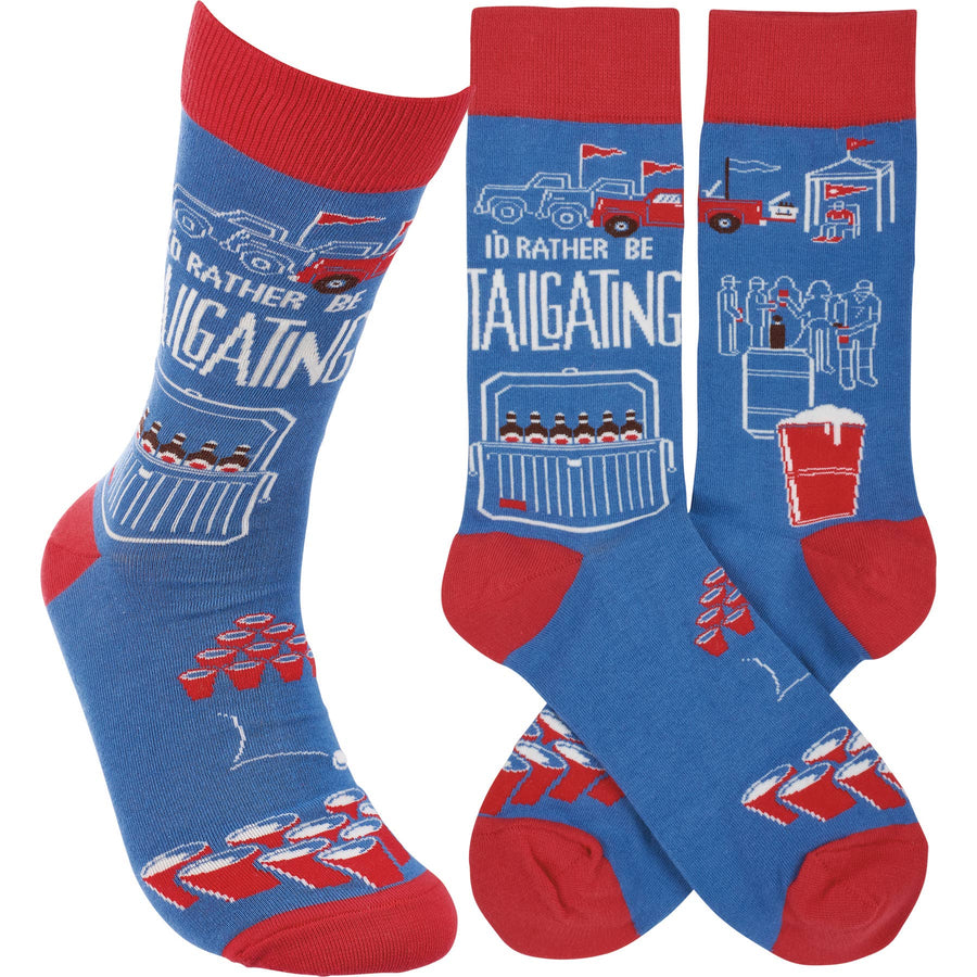 I'd Rather Be Tailgating Socks - Premium socks from Primitives by Kathy - Just $10.95! Shop now at Pat's Monograms