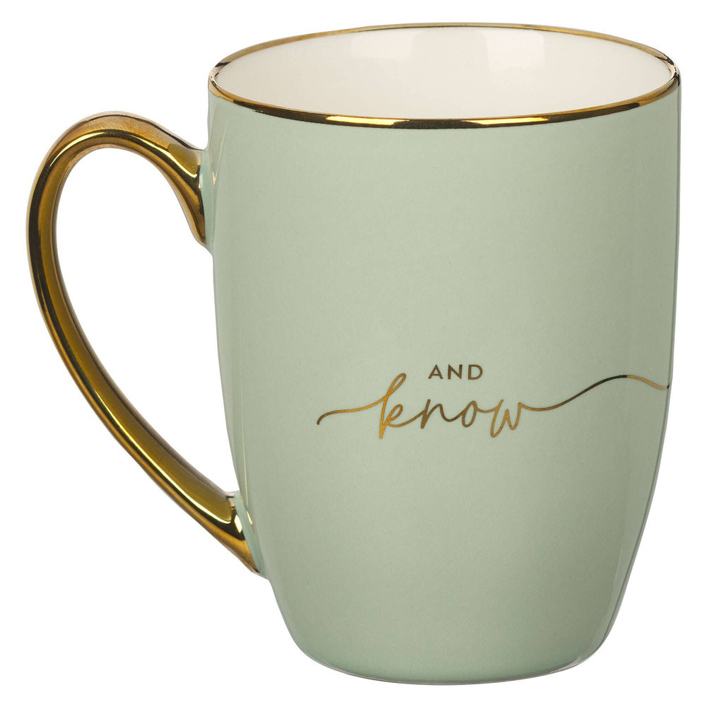 Mug Mint/Cream Be Still & Know - Premium Christian Gift Items from Christian Art Gifts - Just $10.95! Shop now at Pat's Monograms
