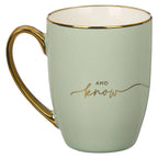 Mug Mint/Cream Be Still & Know - Premium Christian Gift Items from Christian Art Gifts - Just $10.95! Shop now at Pat's Monograms