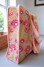 Golden Hour Pink Floral Tote Bag - Premium Bags and Totes from Nash Grey - Just $38.95! Shop now at Pat's Monograms