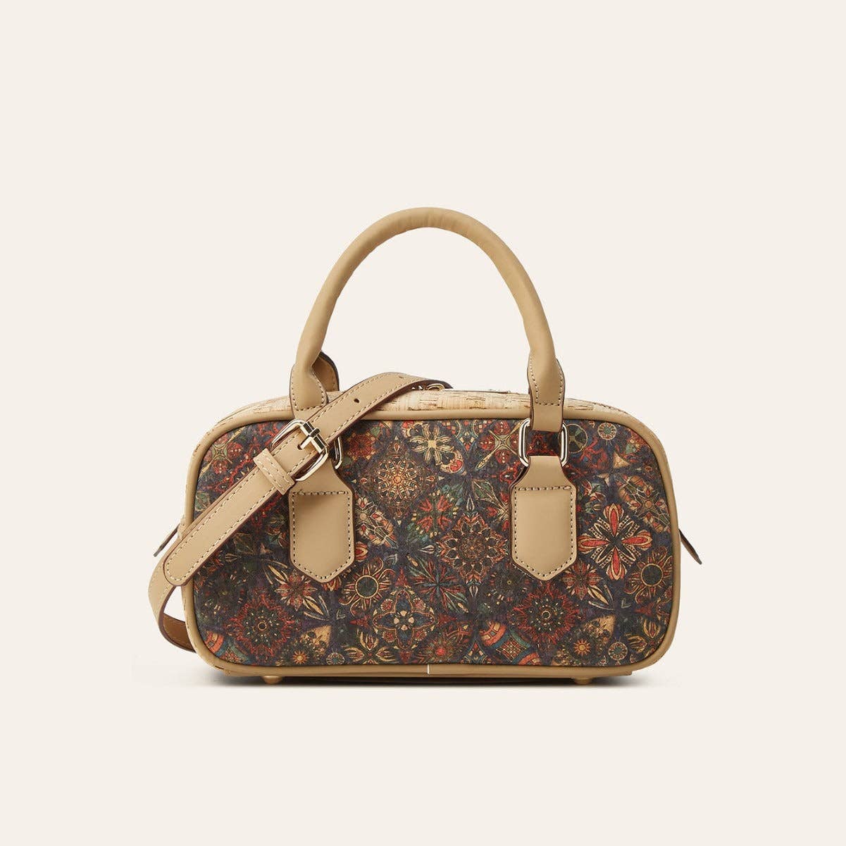 Vintage Multi-Element Ethnic Style Cork Print Tote Bag - Premium Handbag from Golden Hour Boutique - Just $58.95! Shop now at Pat's Monograms