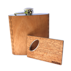 6 oz. Wooden Hip Flask & Matching Credit Card Bottle Opener - Premium Flask from WUDN Handcrafted - Just $35.95! Shop now at Pat's Monograms
