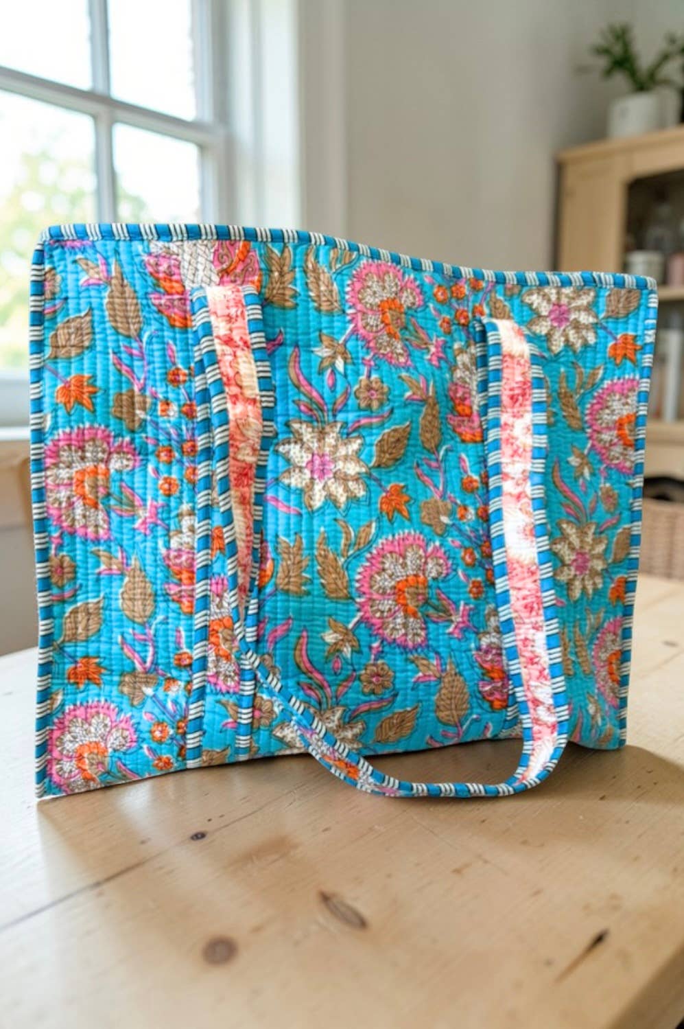 Beck Bright Blue Floral Tote Bag - Premium Bags and Totes from Nash Grey - Just $38.95! Shop now at Pat's Monograms
