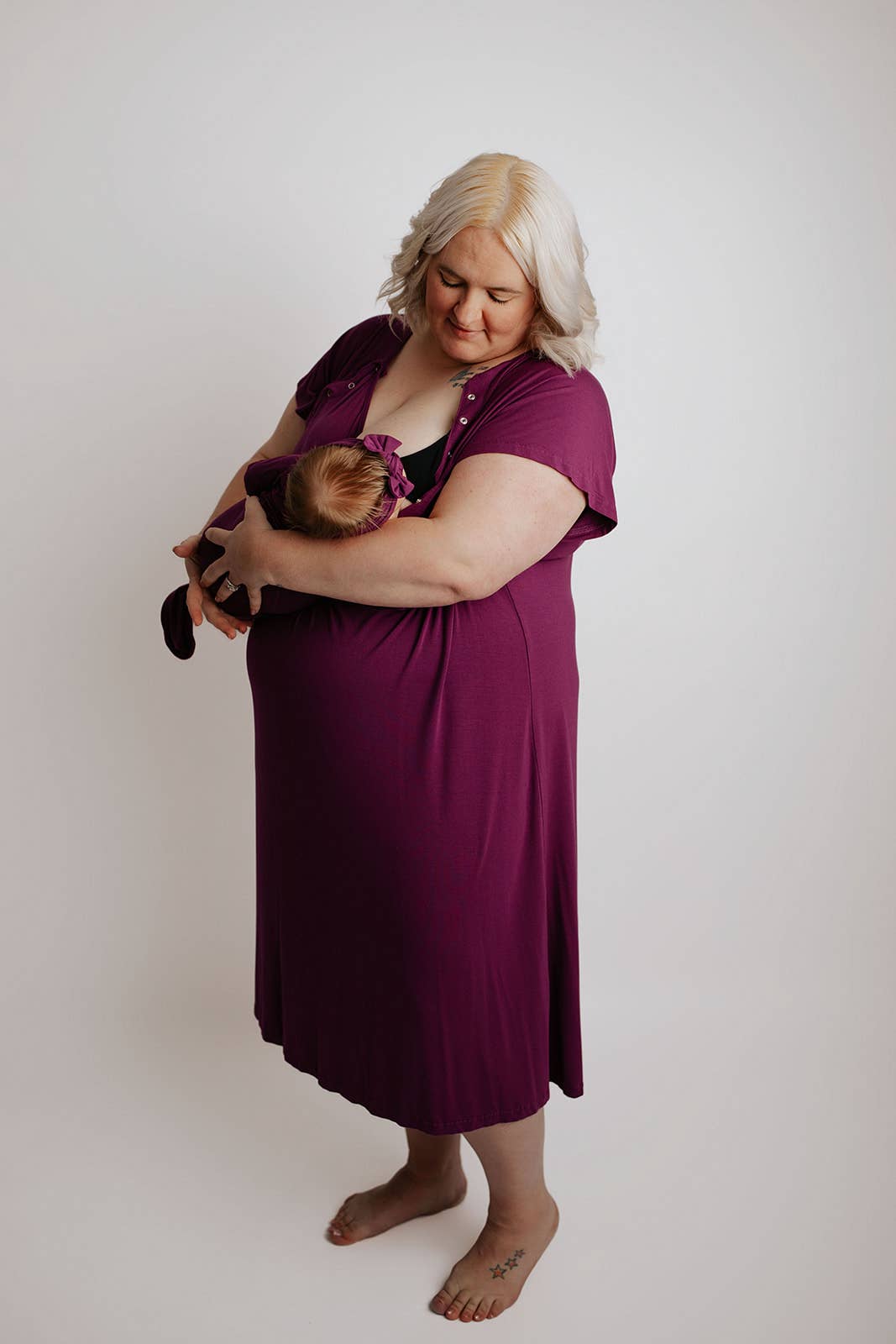 Knotted Newborn Baby Gown Plum Purple - Premium baby and Toddler Outfits from Three Little Tots - Just $26.95! Shop now at Pat's Monograms