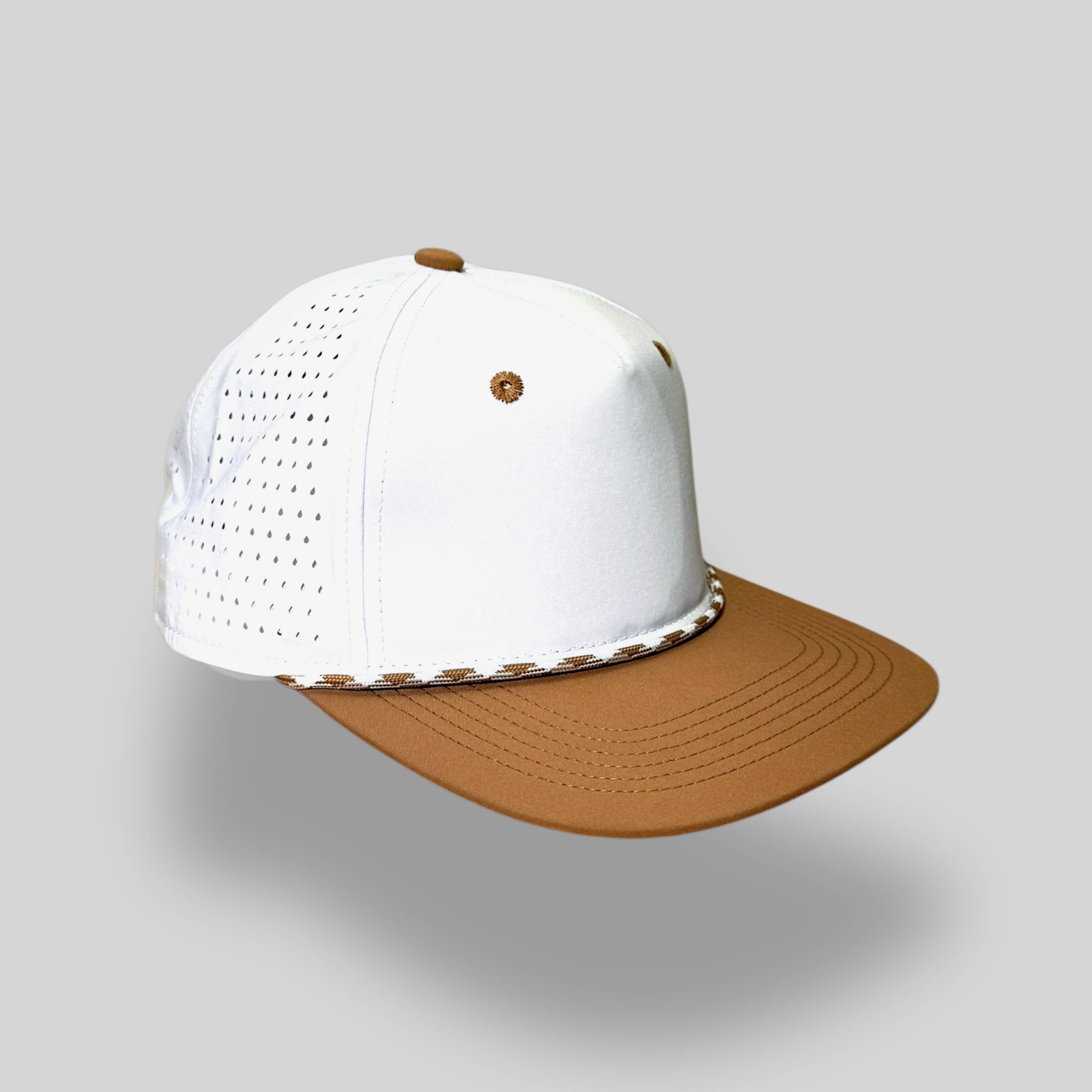 Perforated Structured White-Burnt Orange / White-Orange Rope - XL - Premium Hats & Caps from Blank Rope Hats - Just $19.95! Shop now at Pat's Monograms