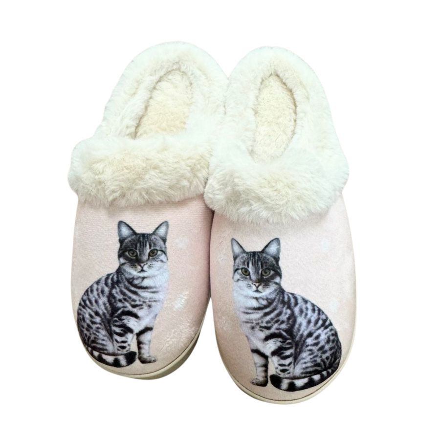 Silver Tabby Cat Snuggs Slipper - Comfy - Pet lovers - Premium houseshoes from E&S Pets - Just $24.95! Shop now at Pat's Monograms