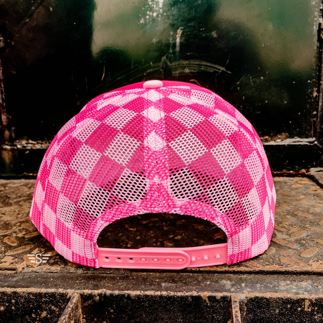 Checkered Mesh Back Foam Trucker Cap - Premium Trucker Cap from Flying S Company - Just $16.99! Shop now at Pat's Monograms