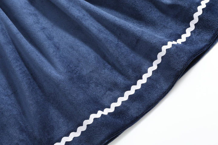 Blue Velvet Silver Bows Smocked Ruffle Bishop Dress - Premium Baby & Toddler Dresses from Lil Cactus - Just $38.95! Shop now at Pat's Monograms