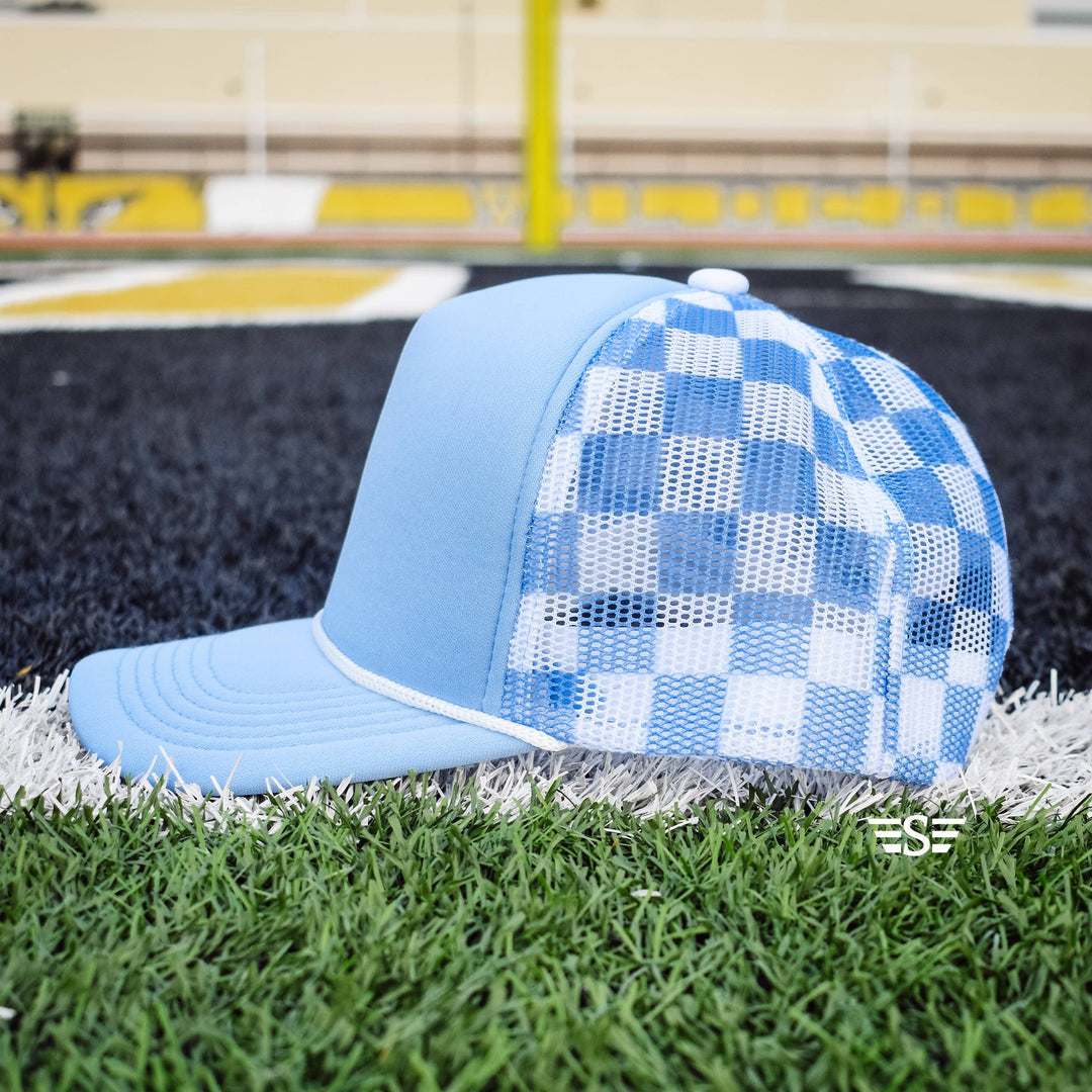 Checkered Mesh Back Foam Trucker Cap - Premium Trucker Cap from Flying S Company - Just $16.99! Shop now at Pat's Monograms