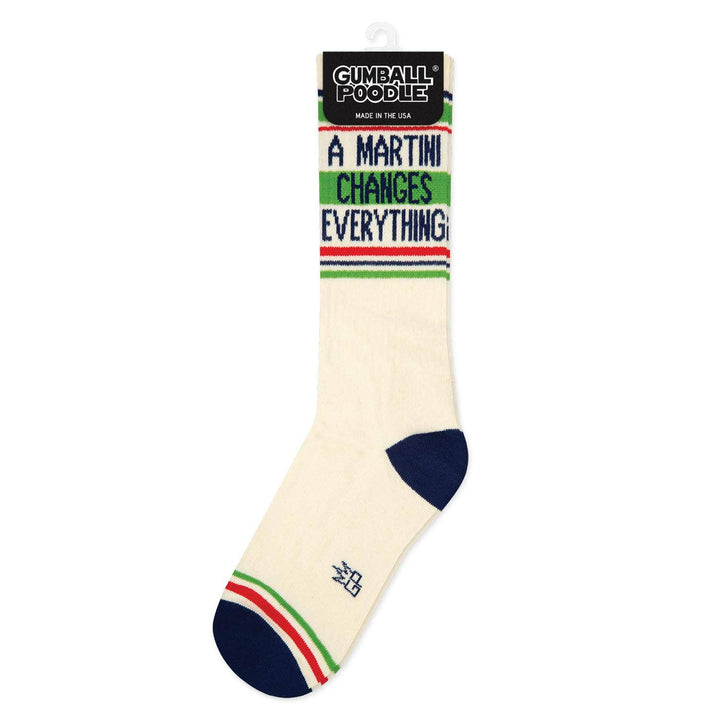A Martini Changes Everything Gym Crew Socks - Premium socks from Gumball Poodle - Just $12.95! Shop now at Pat's Monograms