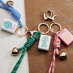 Mahjong Keychain | Heart Charm & Rope — Frem
