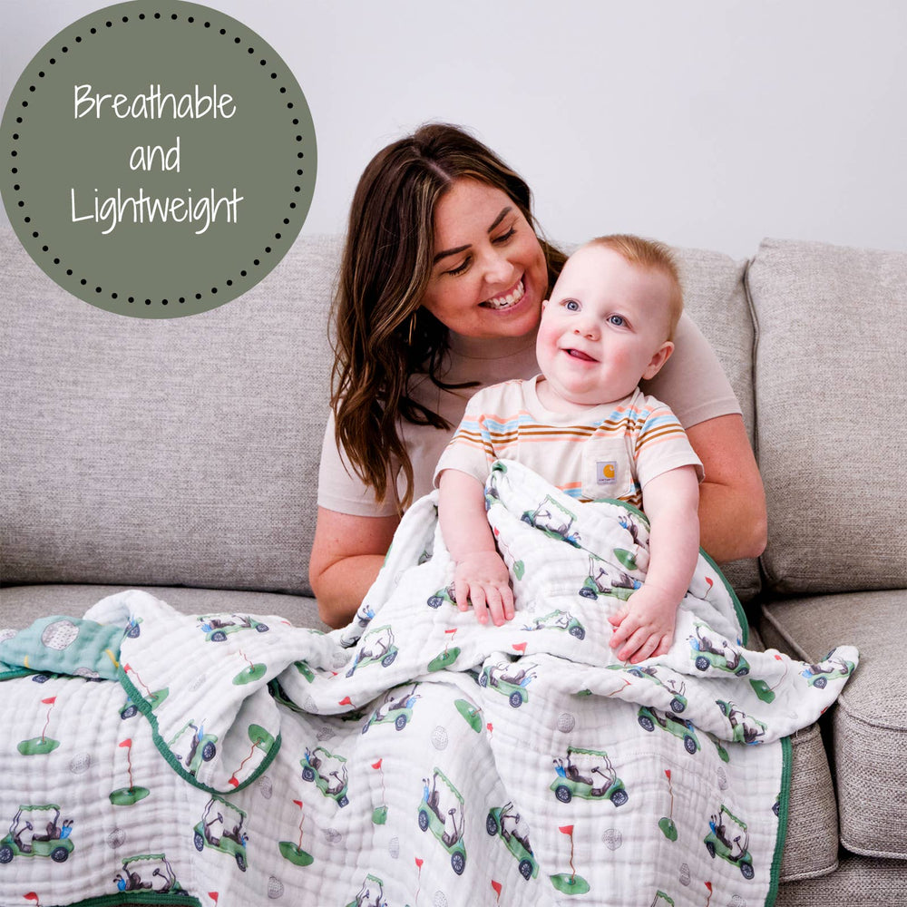 Golf A Round Sports Theme Baby Toddler Muslin Blanket - Premium Baby Blanket from LollyBanks - Just $29.95! Shop now at Pat's Monograms