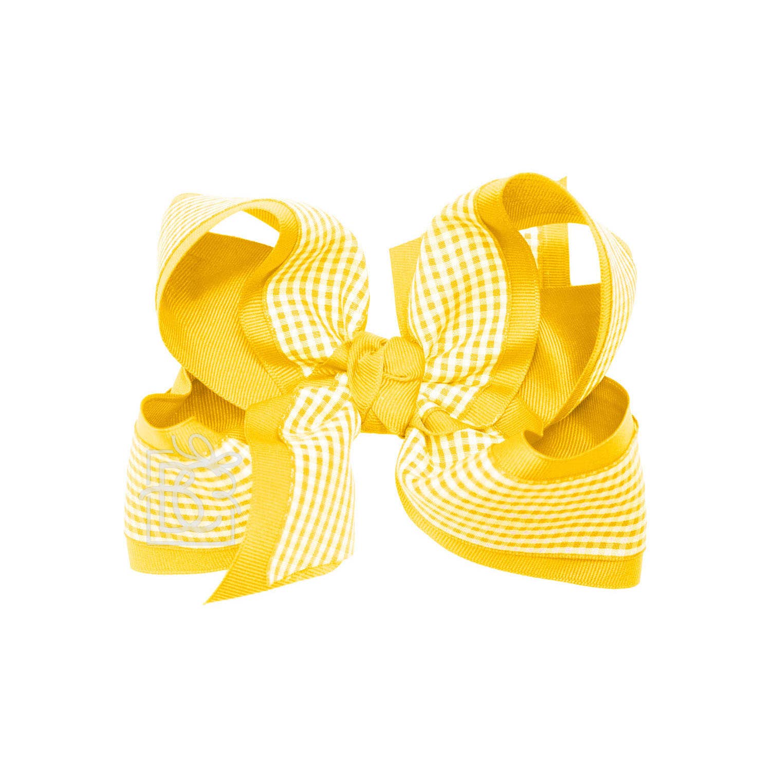 LAYERED GINGHAM/GROSGRAIN BOW ON CLIP - Premium Hair Bows from Beyond Creations, LLC - Just $11.95! Shop now at Pat's Monograms