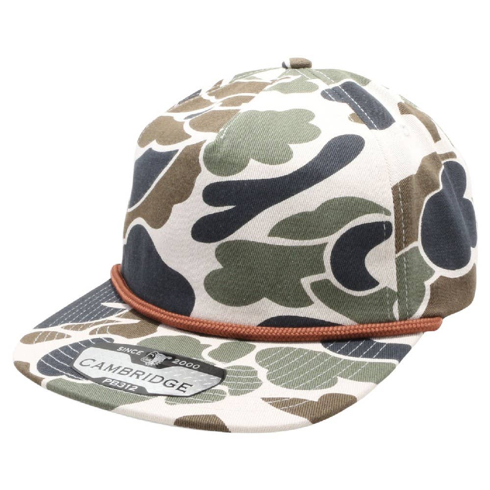 Old School Camo Unstructured Rope - Premium hat from DOBBI - Just $15! Shop now at Pat's Monograms