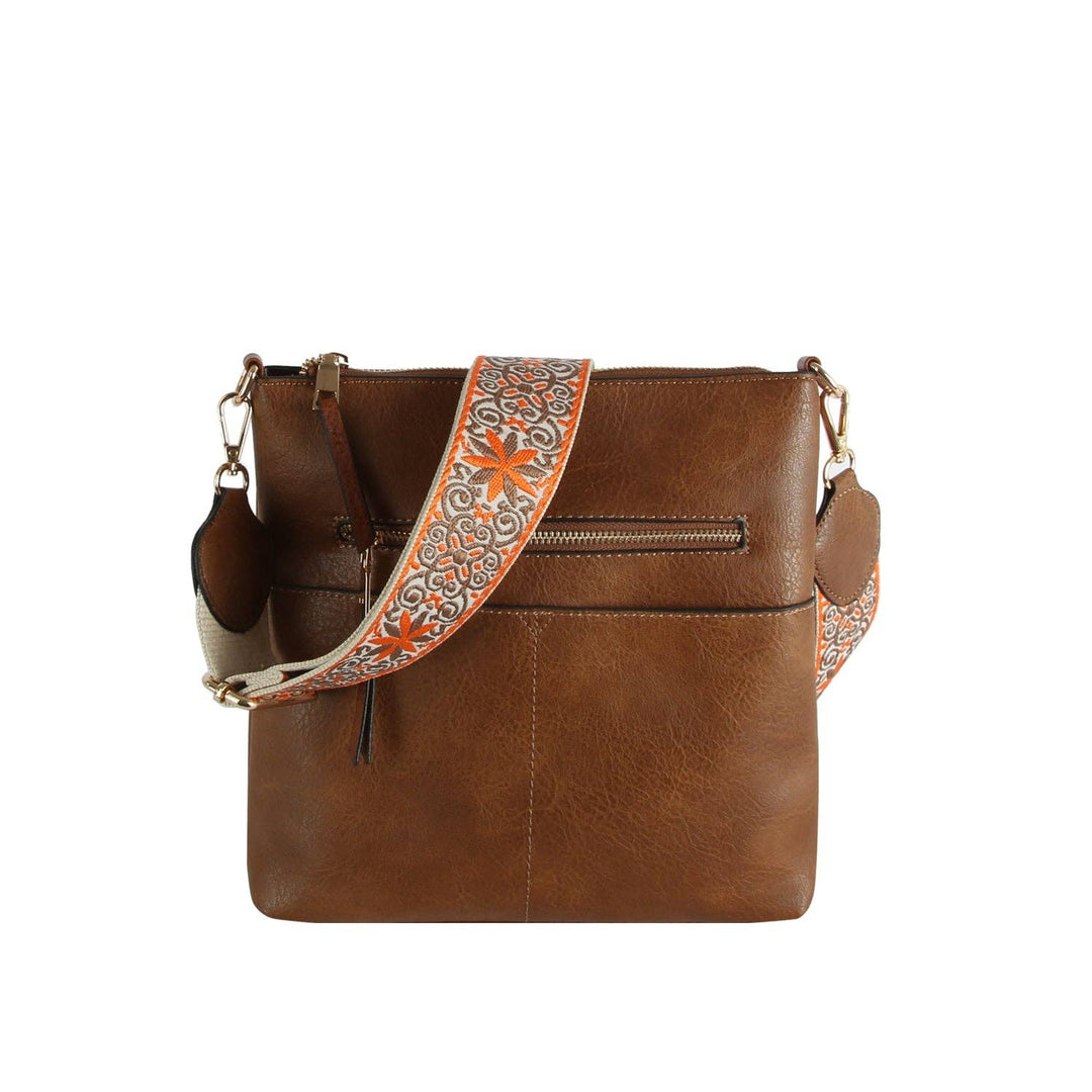 Guitar Strap Leather Front Zipper Crossbody Bag - Premium handbag from Handbag Factory Corp - Just $38.95! Shop now at Pat's Monograms