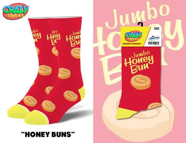 Honey Buns - Crazy Socks - Mens Crew Folded - Premium socks from Crazy Socks - Just $8! Shop now at Pat's Monograms