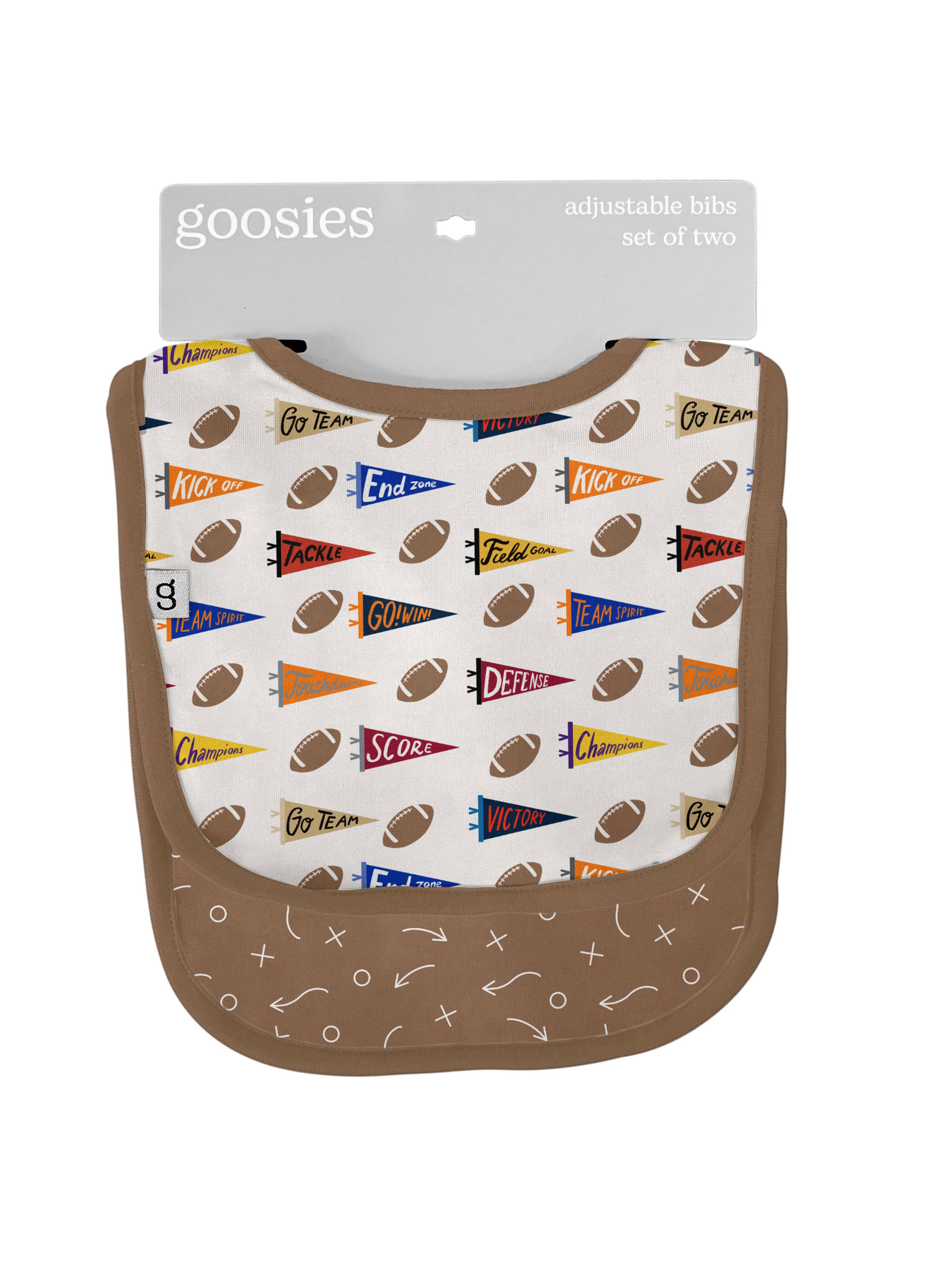 Varsity Football Flags - Bib Set - Premium Baby Accessories from Goosies - Just $25.95! Shop now at Pat's Monograms