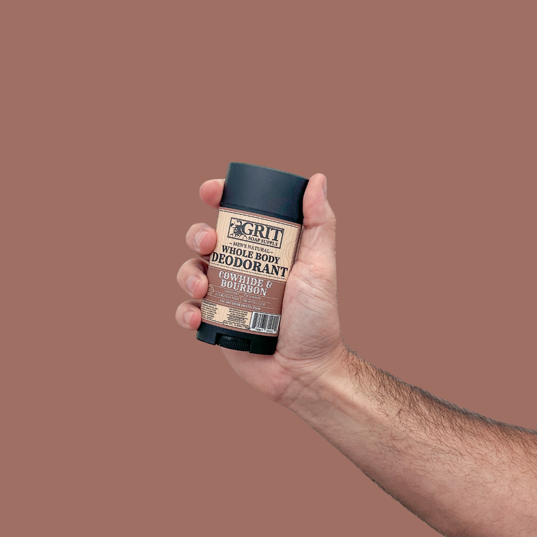 Cowhide & Bourbon Stick Deodorant - Premium Bath & Body from GRIT Soap Supply - Just $9.95! Shop now at Pat's Monograms