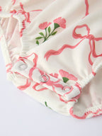 Spring Floral Smocking Embroidery Bow Baby Girls Romper - Premium Baby & Toddler Outfits from Rylee Faith Designs - Just $26.95! Shop now at Pat's Monograms