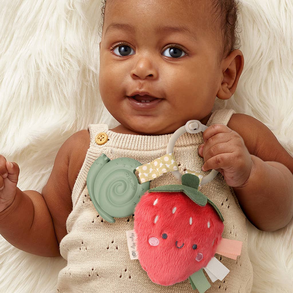 Itzy Pal™ Plush + Teether - Bonnie the Strawberry - Premium Baby Soothers from Itzy Ritzy - Just $9.95! Shop now at Pat's Monograms