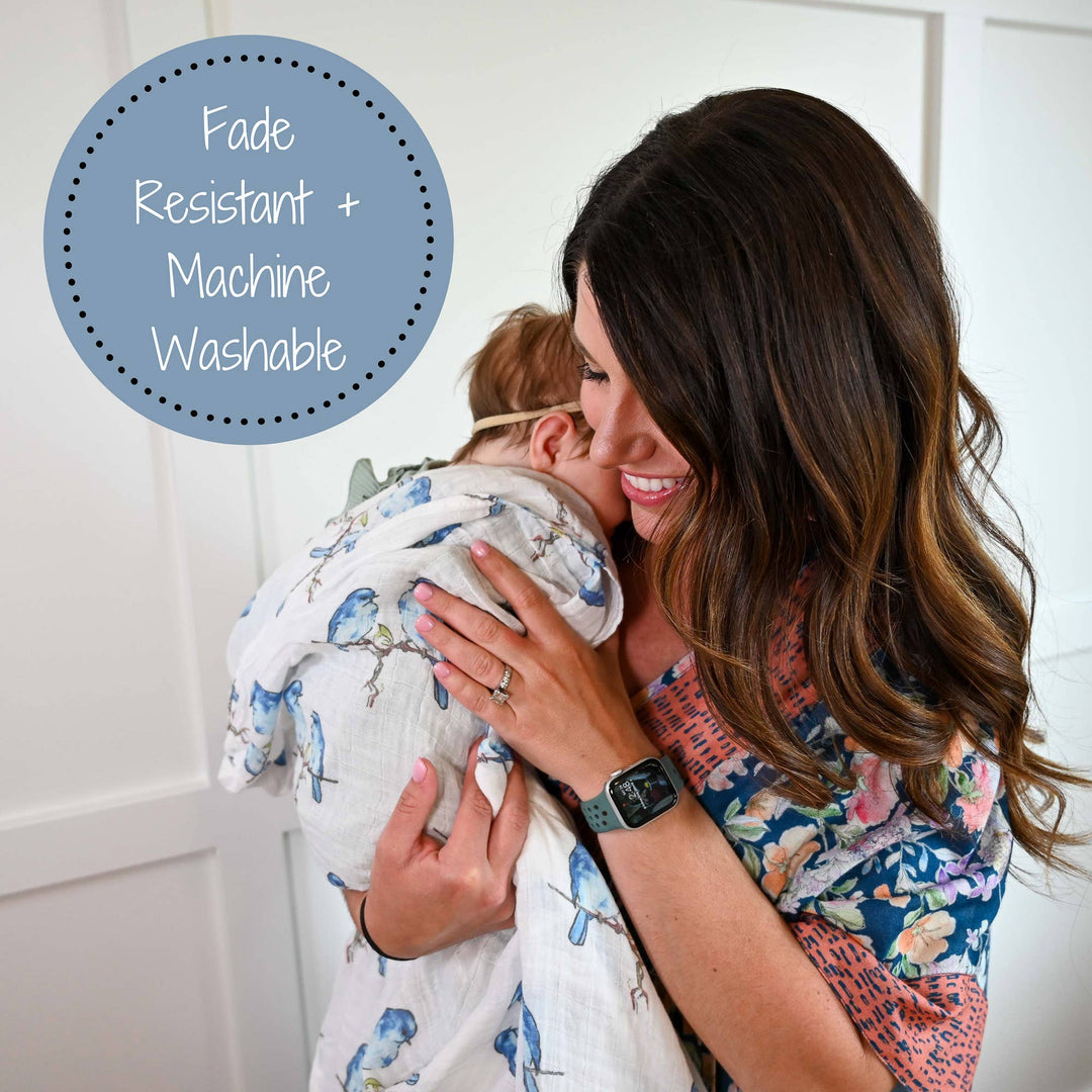 Bluebird Of Happiness Baby Swaddle Blanket - Premium Swaddle from LollyBanks - Just $19.95! Shop now at Pat's Monograms