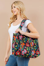 Quilted Tote Bag - Bold Floral - Premium Bags and Totes from LA Soul - Just $34.95! Shop now at Pat's Monograms