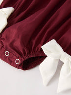 Dark Red Smocked Church Christ Bishop Christening Girls Romper - Premium Baby & Toddler Outfits from Rylee Faith Designs - Just $24.95! Shop now at Pat's Monograms