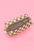 CHECKER MAKEUP COSMETIC POUCH BAG - Premium Cosmetic Bag from JOSSLYN by Wall to Wall - Just $7.45! Shop now at Pat's Monograms