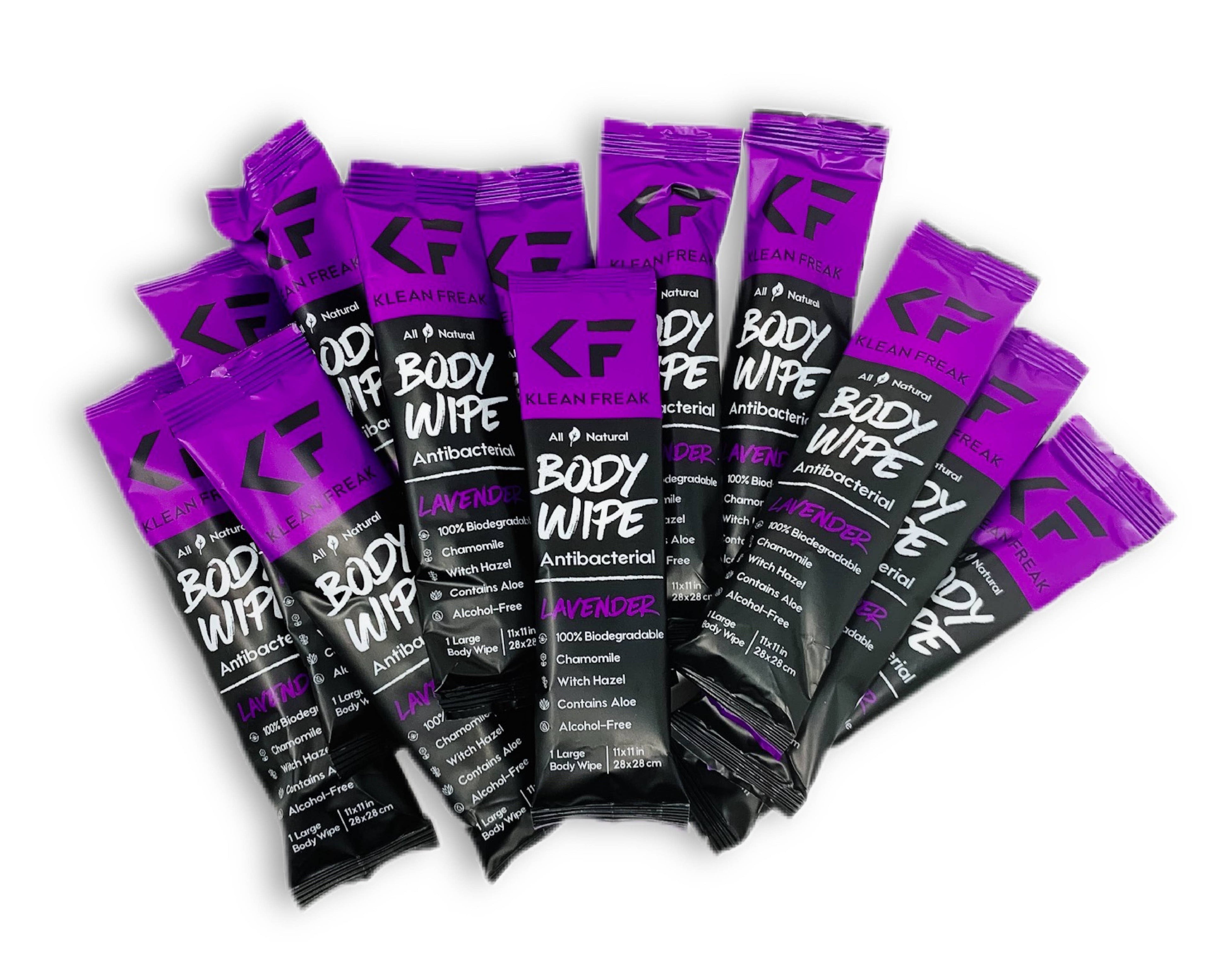 Full Lavender - Dozen - Premium Body Wipe from Klean Freak - Just $15! Shop now at Pat's Monograms