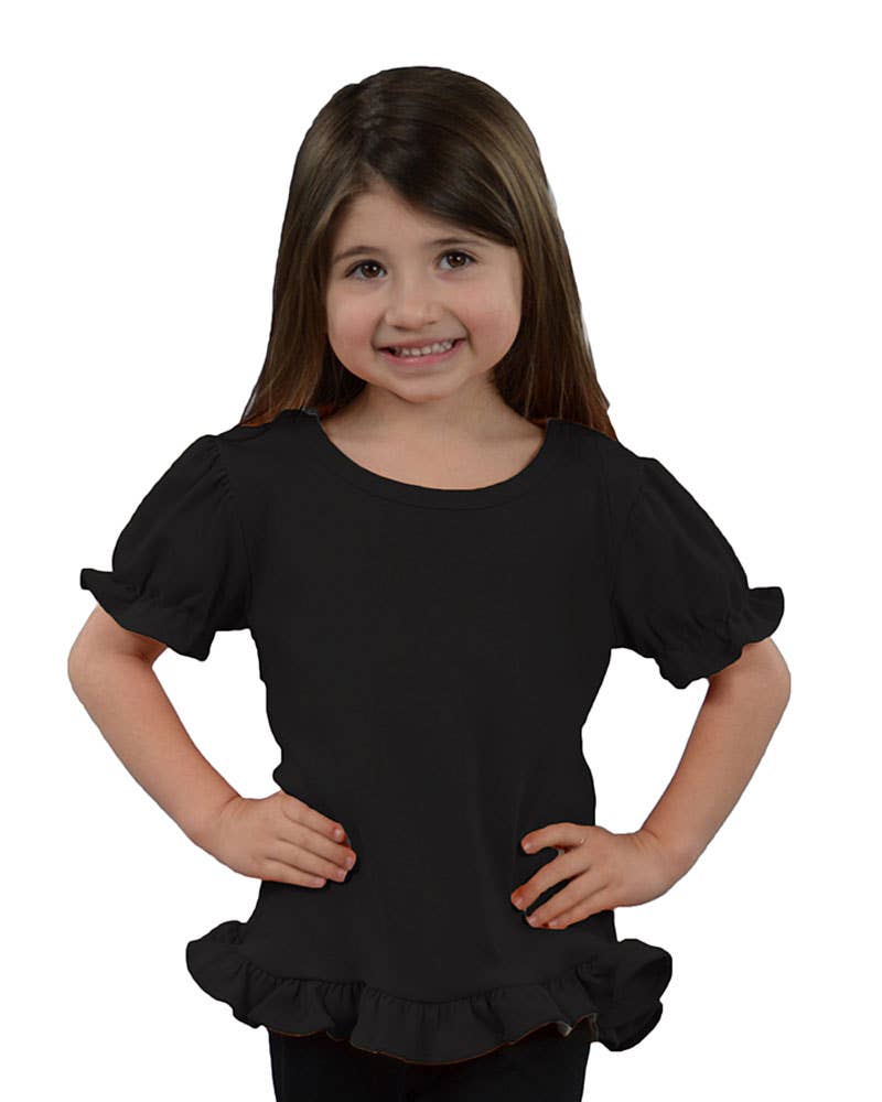 Infant Toddler Short Sleeve Girls Ruffle Top Blank Frill Tee - Premium Baby & Toddler Tops from MONAG - Just $15! Shop now at Pat's Monograms
