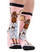 Moose Don't do Mornings Crew Sock One Size - Premium socks from Lazy One - Just $9.95! Shop now at Pat's Monograms