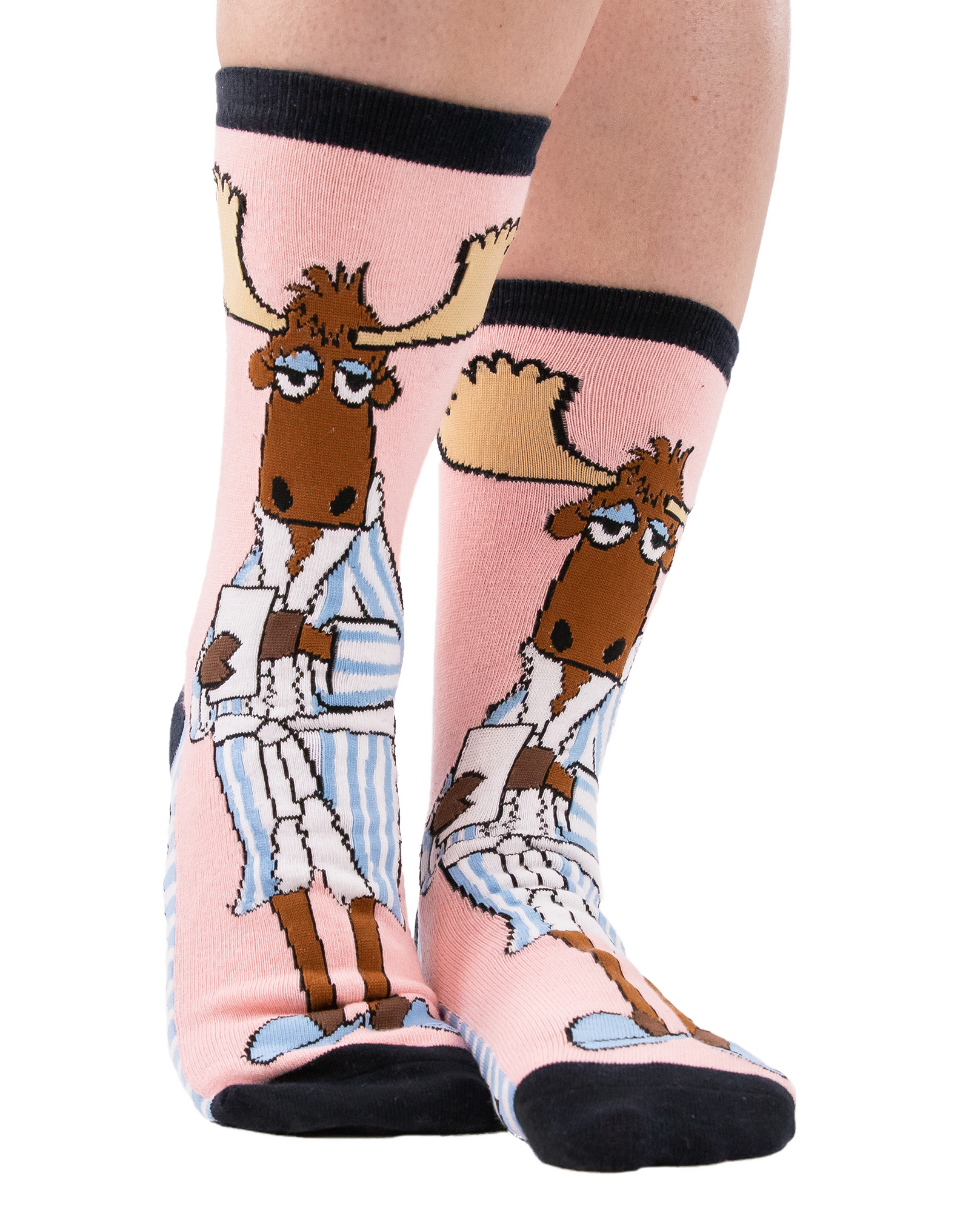 Moose Don't do Mornings Crew Sock One Size - Premium socks from Lazy One - Just $9.95! Shop now at Pat's Monograms