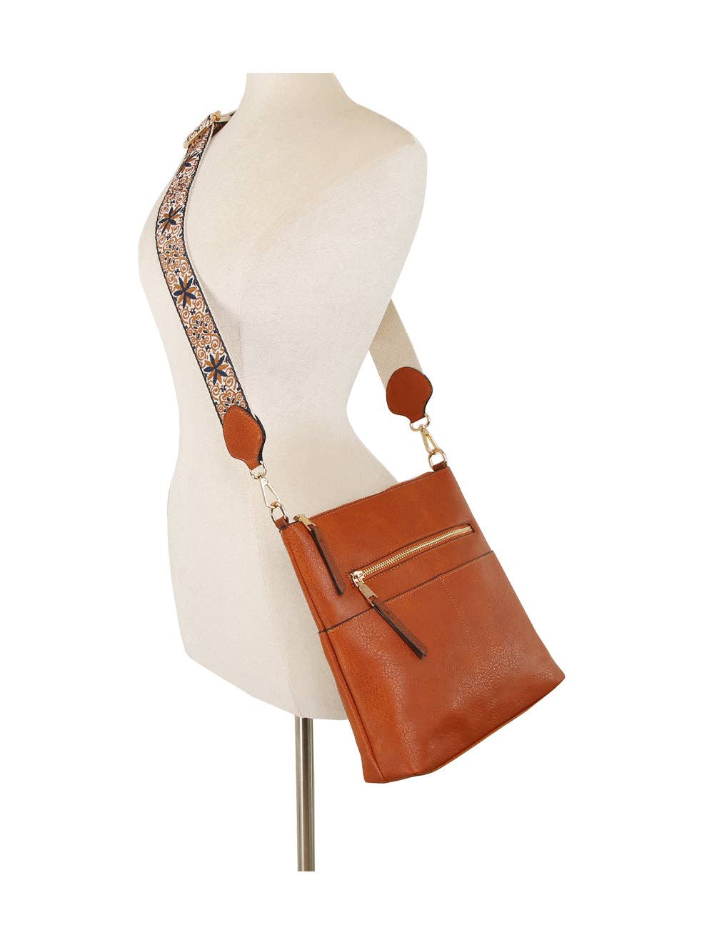 Guitar Strap Leather Front Zipper Crossbody Bag - Premium handbag from Handbag Factory Corp - Just $38.95! Shop now at Pat's Monograms