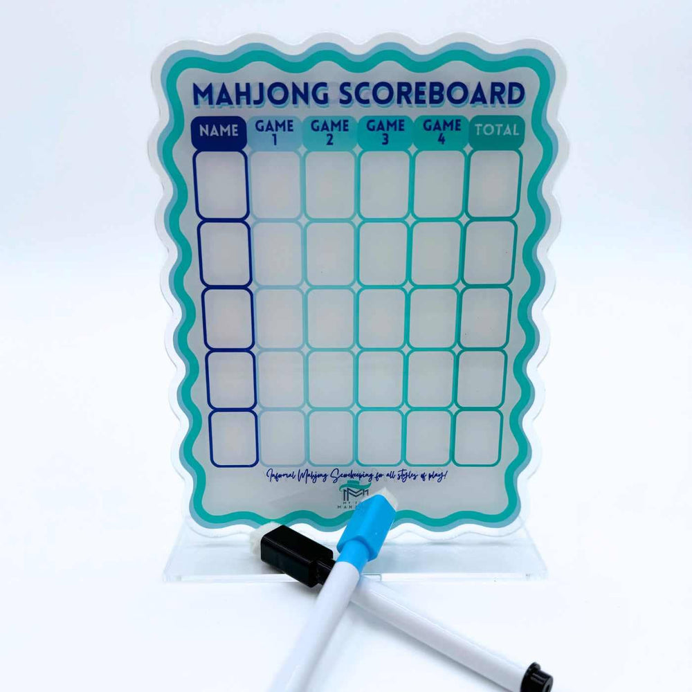 Mahjong Scoreboard (2 color combos) | Scalloped Dry Erase Board with Stand & Markers - Premium Mahjong from My Fair Mahjong - Just $30! Shop now at Pat's Monograms