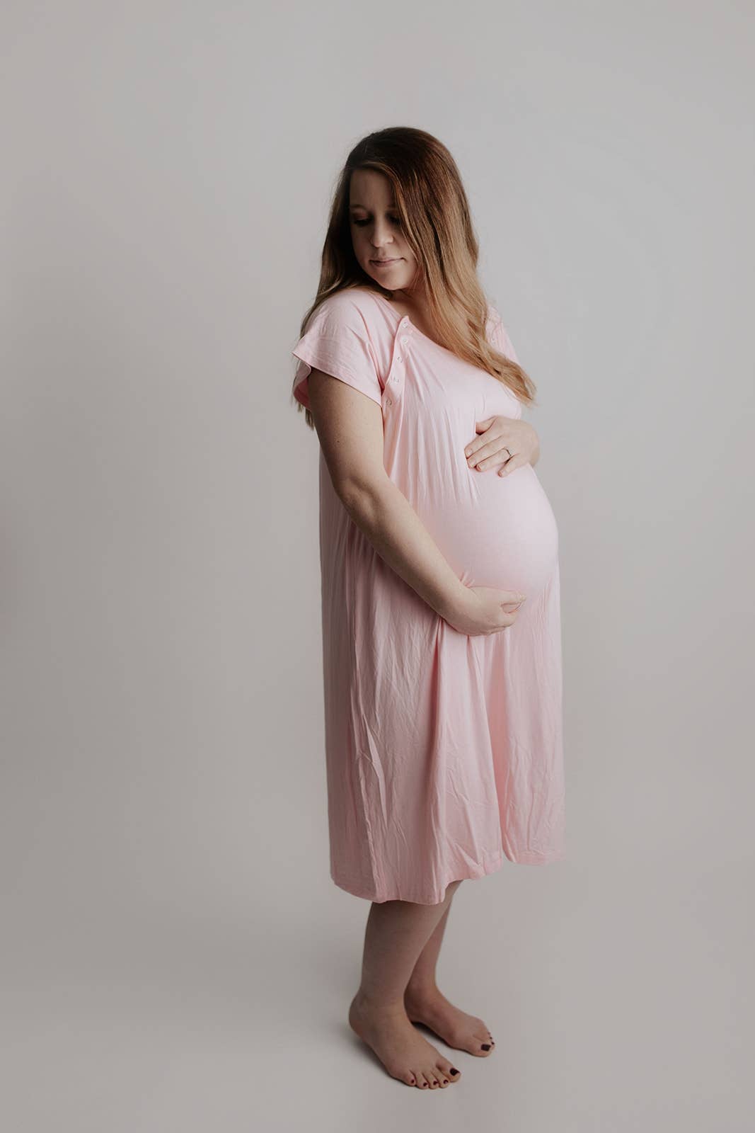 Light Pink Mommy Labor and Delivery/ Nursing Gown - Premium Maternity Clothing from Three Little Tots - Just $36.95! Shop now at Pat's Monograms