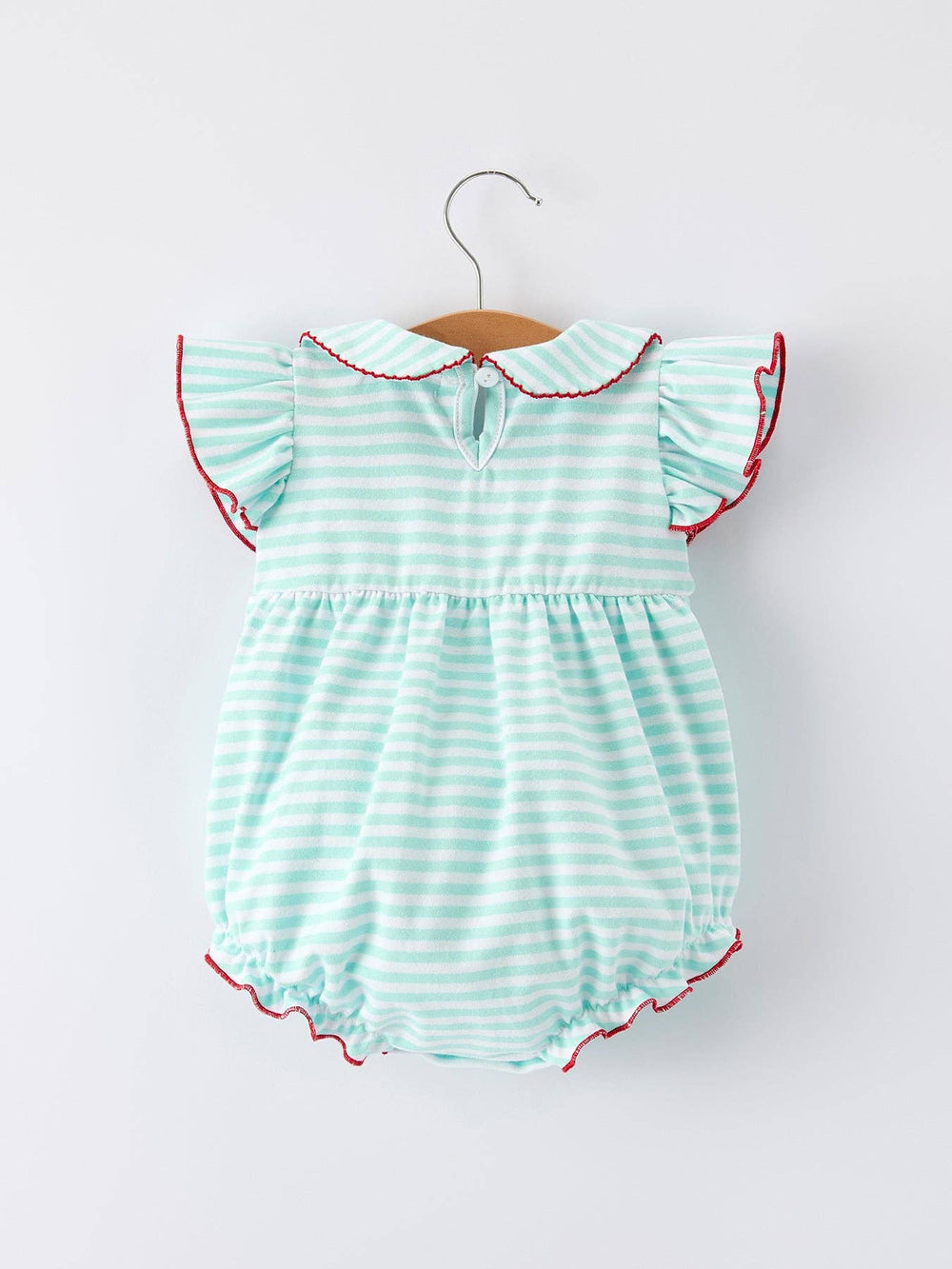 Baseball Bow Applique Lapel Girls Romper-Striped Casual Outfit - Premium Baby & Toddler Outfits from Rylee Faith Designs - Just $24.95! Shop now at Pat's Monograms